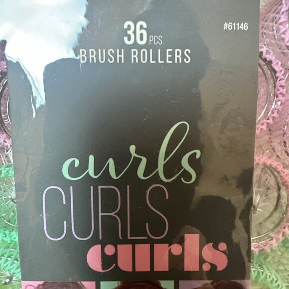 Conair Brush Rollers Tight Bouncy Curls Hair Rollers Assorted 36 PC & Picks 2019 - Picture 2 of 7